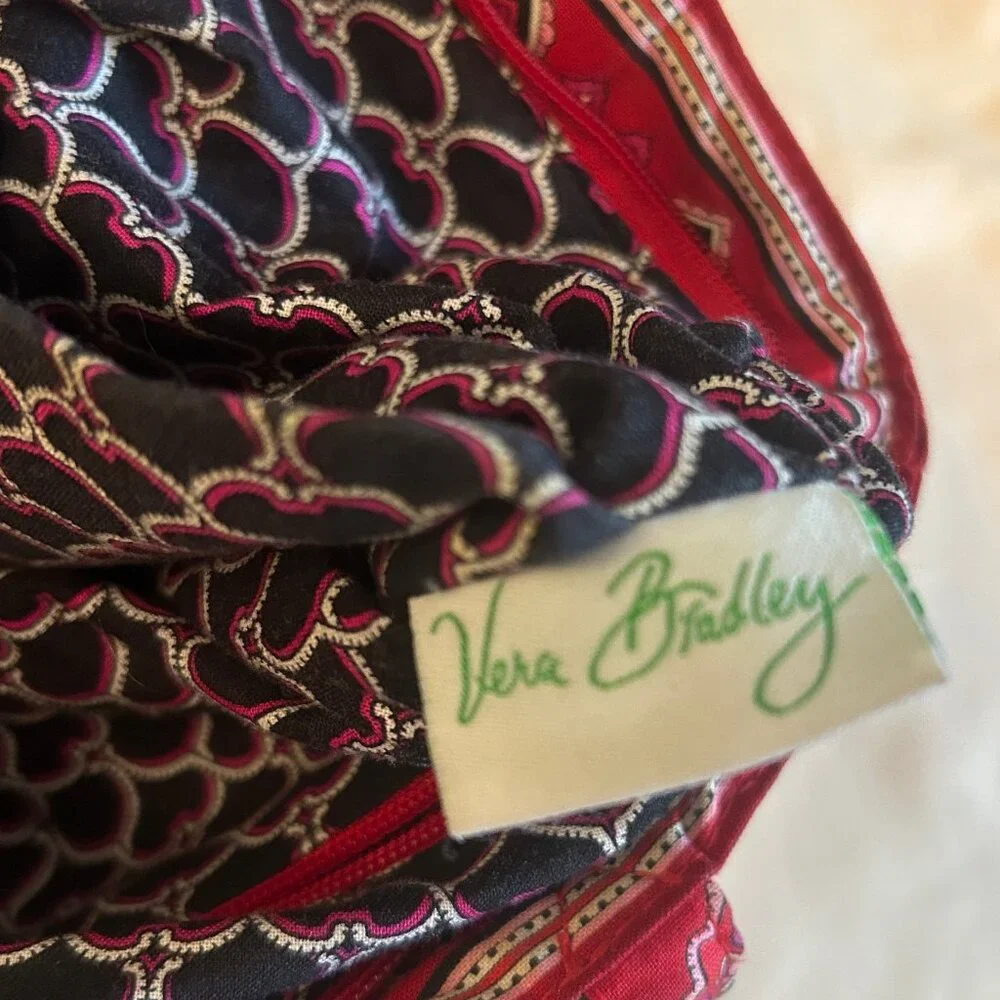 Vera Bradley Frankly Scarlet zippered tote in red/multicolor; retired pattern